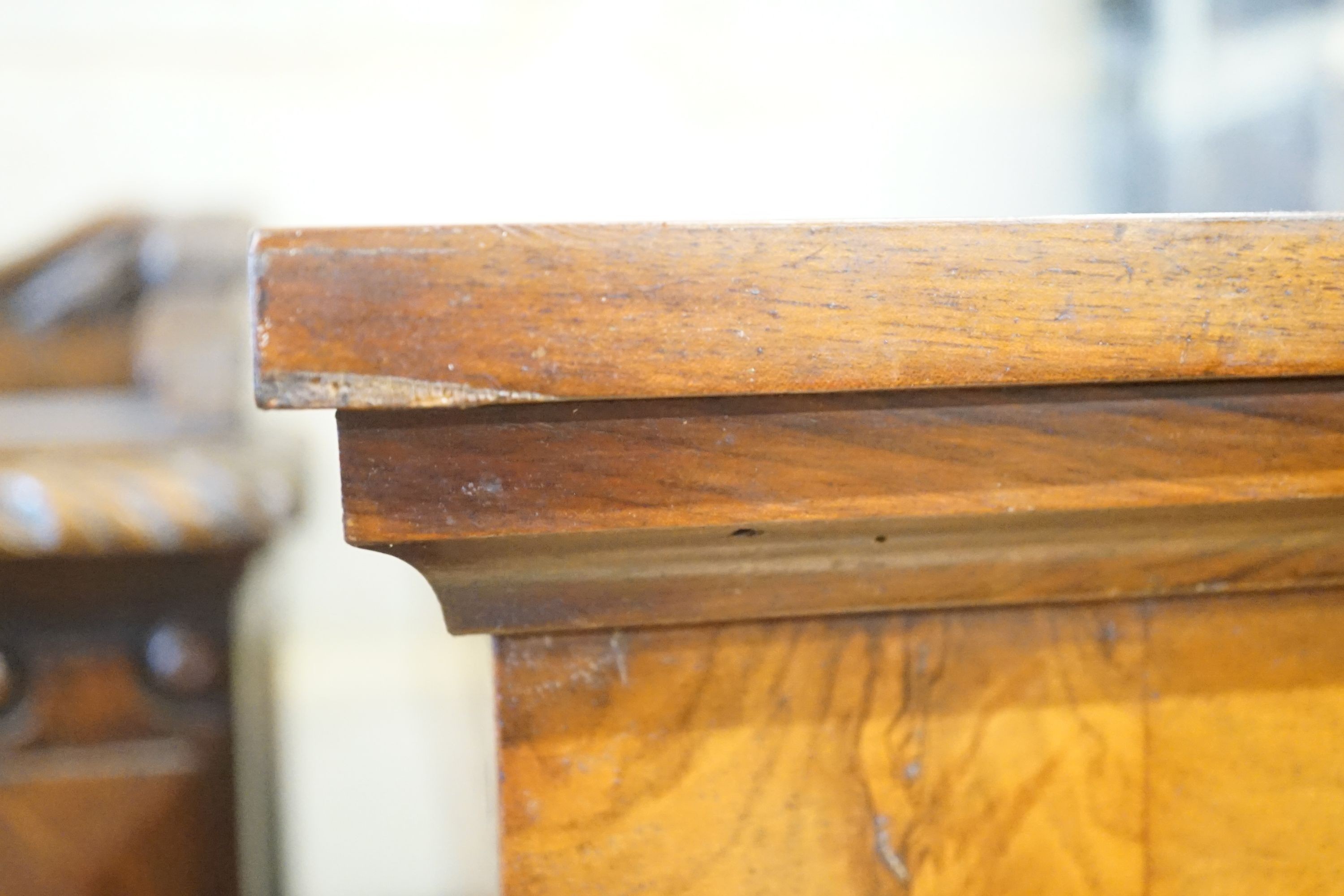 A Victorian inlaid walnut pier cabinet, width 80cm depth 33cm height 106cm